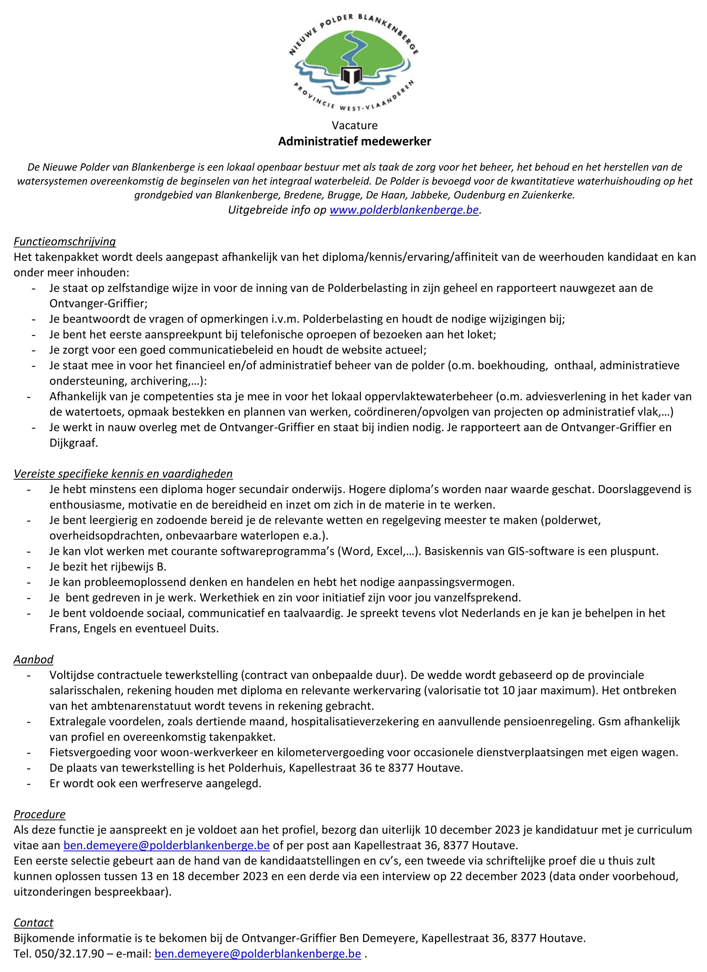 Administratief Medewerker   2023  50